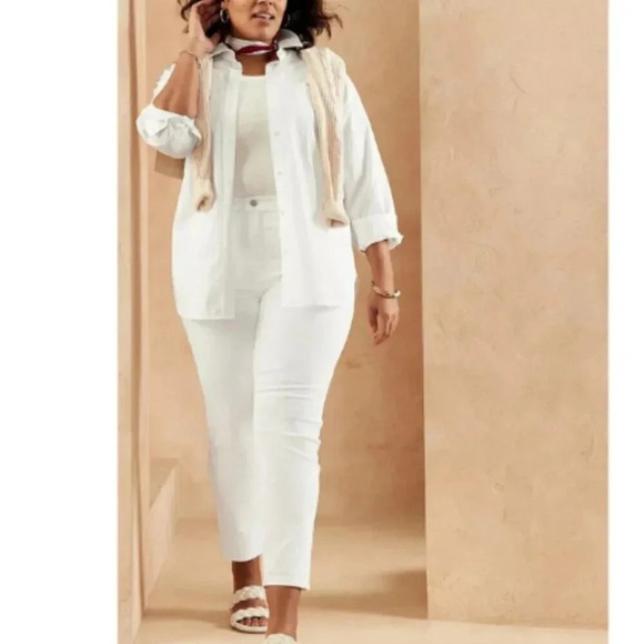 Banana Republic Womens Size 32 High  Rise Slim White Jeans - Picture 1 of 14